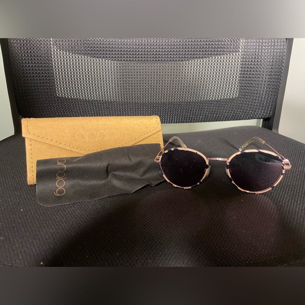 NWT Analog Tan and Brown Tortoise Shell Rounded Sunglasses